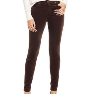 AG Brown Velvet skinny jeans